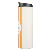 Mit Monogramm Retro Farbige Streifen Personalisier Thermosbecher (Nach rechts gedreht)