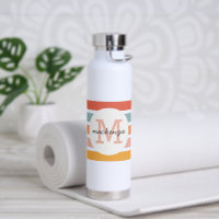 Mit Monogramm Retro Farbige Streifen Personalisier