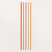 Mit Monogramm Retro Farbige Streifen Personalisier Yogamatte (Rückseite)