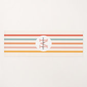 Mit Monogramm Retro Farbige Streifen Personalisier Yogamatte (Vorderseite (Horizontal))