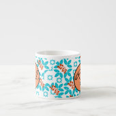 Mit Monogramm Retro-Farbleaf-Muster Espressotasse (Vorderseite)