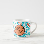 Mit Monogramm Retro-Farbleaf-Muster Espressotasse (Rechts)