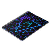 Mit Monogramm Retro-Neon Geometrisches Muster 2 Notizblock (Linke Seite)