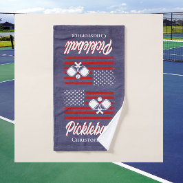 Mit Monogramm Retro Pickleball Handtuch