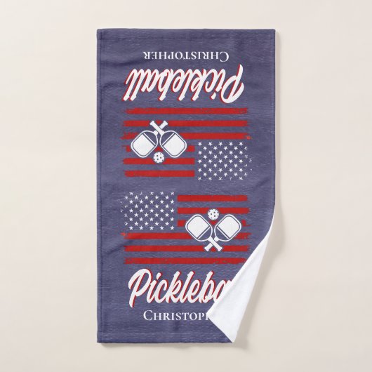 Mit Monogramm Retro Pickleball Handtuch (Handtuch)