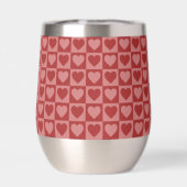 Mit Monogramm Retro-Rot- und rosa Herzmuster (Rückseite)
