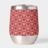 Mit Monogramm Retro-Rot- und rosa Herzmuster (Vorderseite)