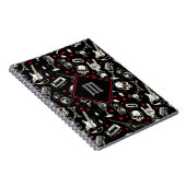 Mit Monogramm Retro-Schwermetall Notizblock (Rechte Seite)