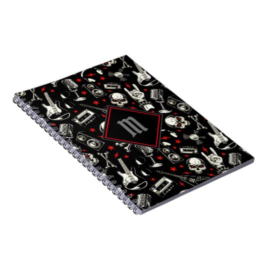 Mit Monogramm Retro-Schwermetall Notizblock (Rechte Seite)