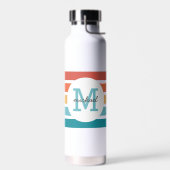Mit Monogramm Retro Streifen Personalisiert Trinkflasche (Links)