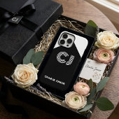 mit Monogramm Retroinitis Schwarzweiß Case-Mate iPhone Hülle