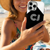 mit Monogramm Retroinitis Schwarzweiß Case-Mate iPhone Hülle