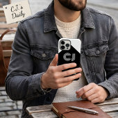 mit Monogramm Retroinitis Schwarzweiß Case-Mate iPhone Hülle