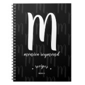 mit Monogramm Rezept für den Koch Notizblock (Vorderseite)