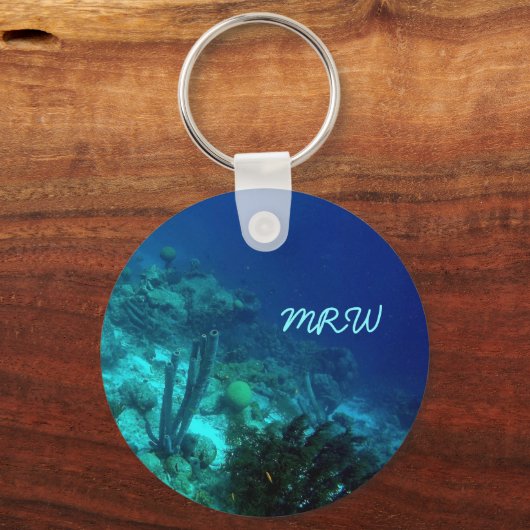 Mit Monogramm Riffkante Schlüsselanhänger (Vorderseite)