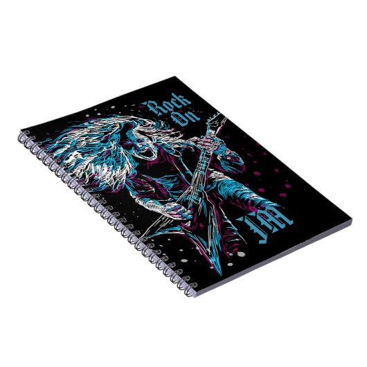 Mit Monogramm Rock On Heavy Metal Notebook Notizblock (Rechte Seite)