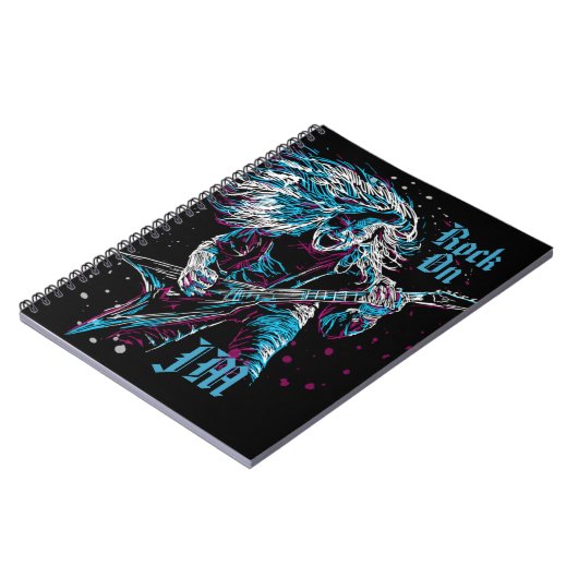 Mit Monogramm Rock On Heavy Metal Notebook Notizblock (Linke Seite)