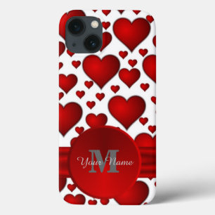Mit Monogramm romanisches Herzmuster iPhone 13 Hülle