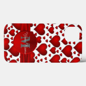 Mit Monogramm romanisches Herzmuster Case-Mate iPhone Hülle (Rückseite (Horizontal))