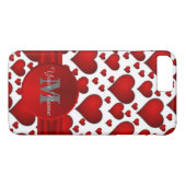 Mit Monogramm romanisches Herzmuster Case-Mate iPhone Hülle (Rückseite (Horizontal))