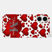 Mit Monogramm romanisches Herzmuster Case-Mate iPhone Hülle (Rückseite (Horizontal))