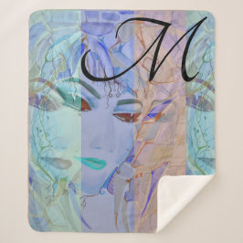 Mit Monogramm Romantische Shabby Chic Pastellfarbe Sherpadecke