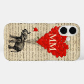 Mit Monogramm romantischer Elefant und Herz Case-Mate iPhone Hülle (Rückseite (Horizontal))