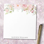 Mit Monogramm Rosa Aquarell Rose Blume Elegante Notizblock