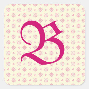 Mit Monogramm-rosa-Augenlidkleber Quadratischer Aufkleber