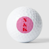 Mit Monogramm rosa, benutzerdefinierte Gastgeschen Golfball (Vorderseite)