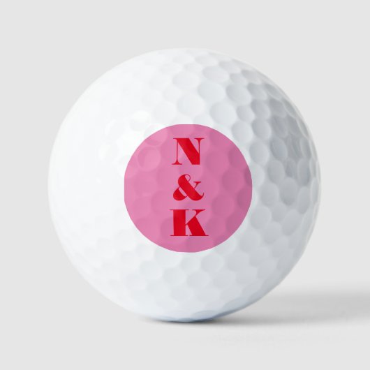 Mit Monogramm rosa, benutzerdefinierte Gastgeschen Golfball (Vorderseite)