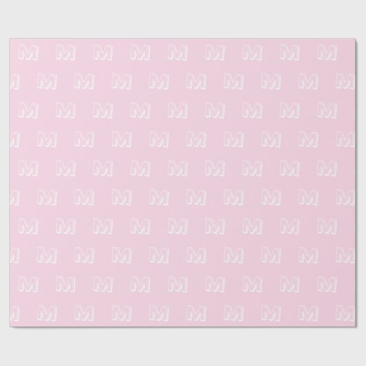 Mit Monogramm rosa, benutzerdefiniertes Zahlenmust Geschenkpapier (Flach)