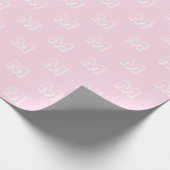 Mit Monogramm rosa, benutzerdefiniertes Zahlenmust Geschenkpapier (Ecke)