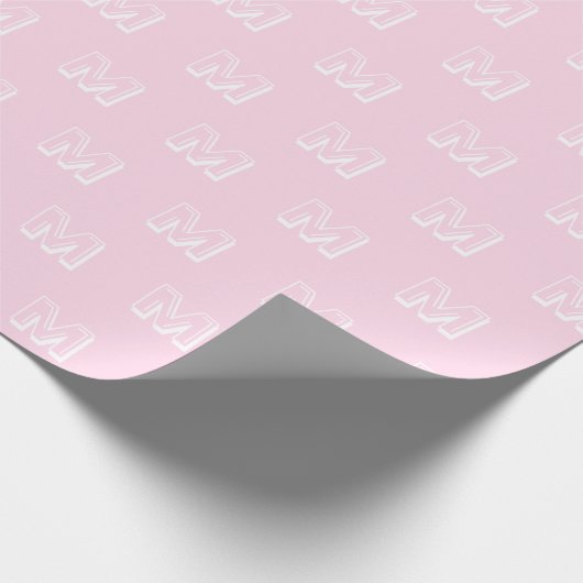 Mit Monogramm rosa, benutzerdefiniertes Zahlenmust Geschenkpapier (Ecke)