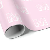 Mit Monogramm rosa, benutzerdefiniertes Zahlenmust Geschenkpapier (Rolleneckpunkt)