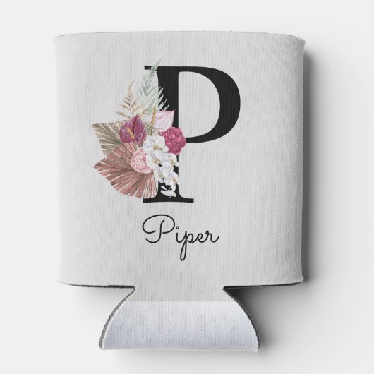 Mit Monogramm rosa Bläschen Dosenkühler (Rückseite)