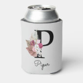 Mit Monogramm rosa Bläschen Dosenkühler (Kanne Rückseite)