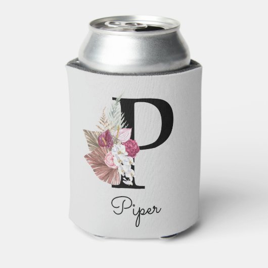 Mit Monogramm rosa Bläschen Dosenkühler (Kanne Rückseite)