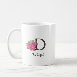 Mit Monogramm-Rosa-Blume Kaffeemaschine Tasse