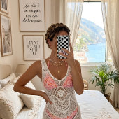 Mit Monogramm rosa Blume schwarz und weiß Checked Case-Mate iPhone Hülle