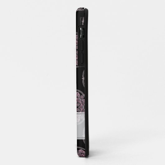 Mit Monogramm rosa Blumenfronten Polka Dot Mandala Case-Mate iPhone Hülle (Hinten/Links)
