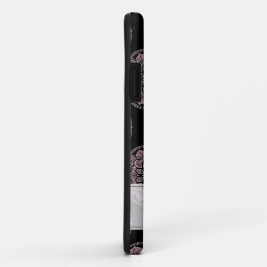 Mit Monogramm rosa Blumenfronten Polka Dot Mandala Case-Mate iPhone Hülle (Hinten/Rechts)