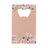 Mit Monogramm rosa Blüte Geldbeutel Flaschenöffner (Rückseite)