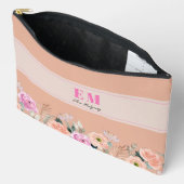 Mit Monogramm rosa Blüte Zubehörtasche (Offen)