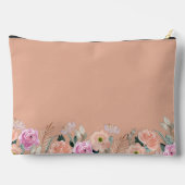 Mit Monogramm rosa Blüte Zubehörtasche (Rückseite)