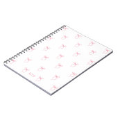 Mit Monogramm rosa Bogen Notizblock (Linke Seite)