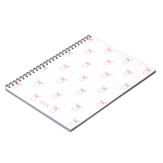 Mit Monogramm rosa Bogen Notizblock (Linke Seite)