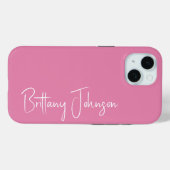 Mit Monogramm rosa Case-Mate iPhone Hülle (Rückseite (Horizontal))