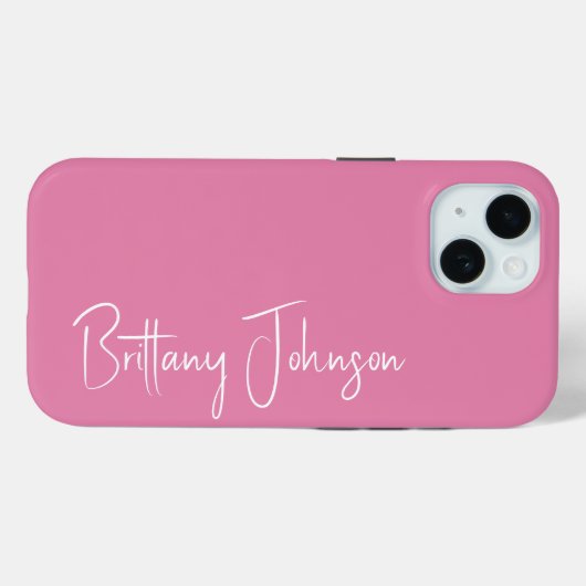 Mit Monogramm rosa Case-Mate iPhone Hülle (Rückseite (Horizontal))