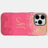 Mit Monogramm rosa Case-Mate iPhone Hülle (Rückseite (Horizontal))